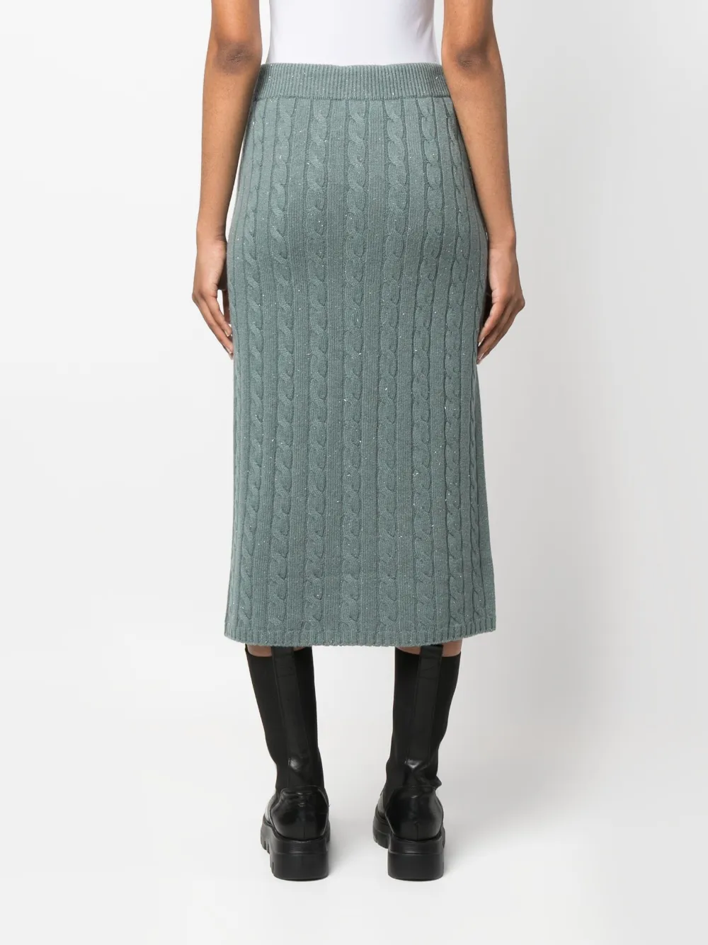 Cable-Knit Mid Skirt
