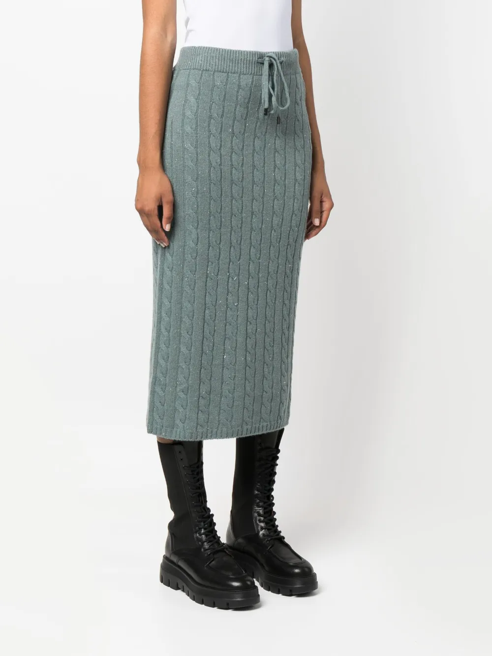 Cable-Knit Mid Skirt