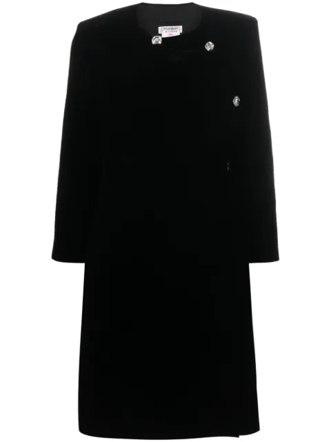 Saint Laurent Pre-Owned vestido de terciopelo manga larga 1990