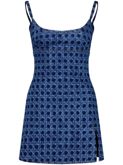 Giambattista Valli Vienna Straw-print denim dress