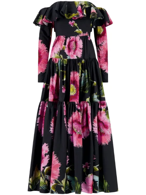 Giambattista Valli Botanic Blow Up ruffled off-shoulder dress