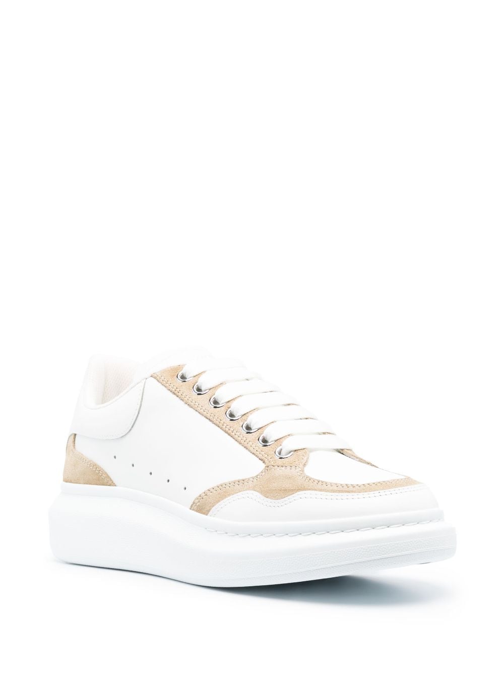 Alexander McQueen panelled low-top leather sneakers - Wit