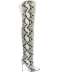 Paris Texas snakeskin-print 90mm pointed-toe leather boots - Neutrals