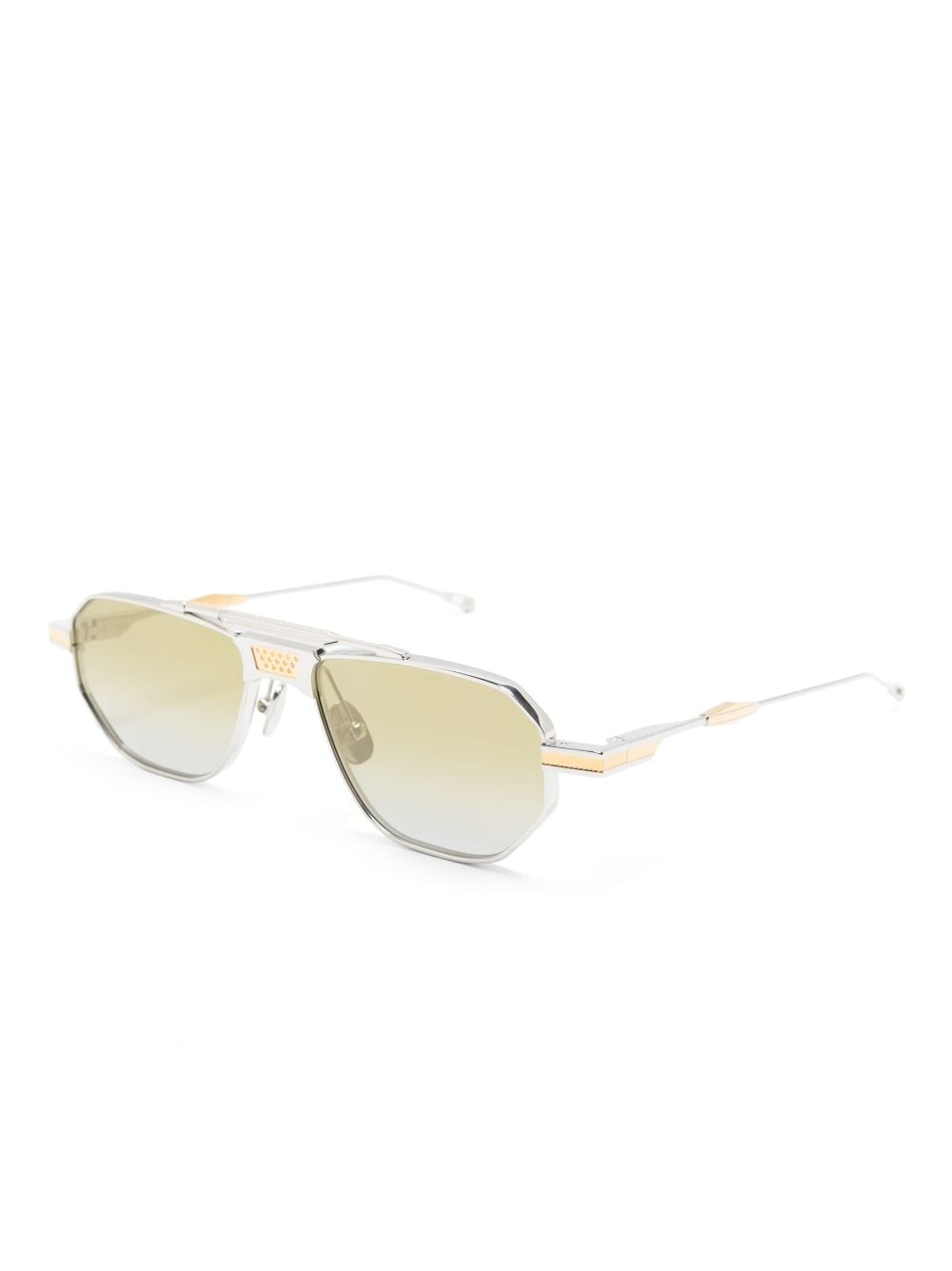 Shop T Henri Eyewear Logo-print Square-frame Sunglasses In Silver