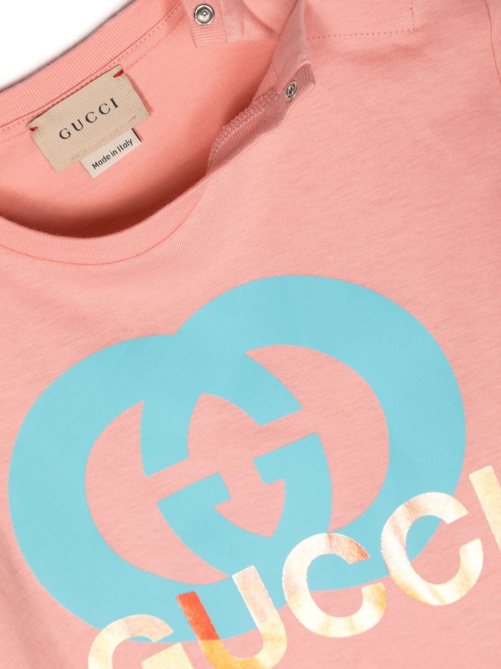 Shop Gucci Logo-print Cotton T-shirt In Pink