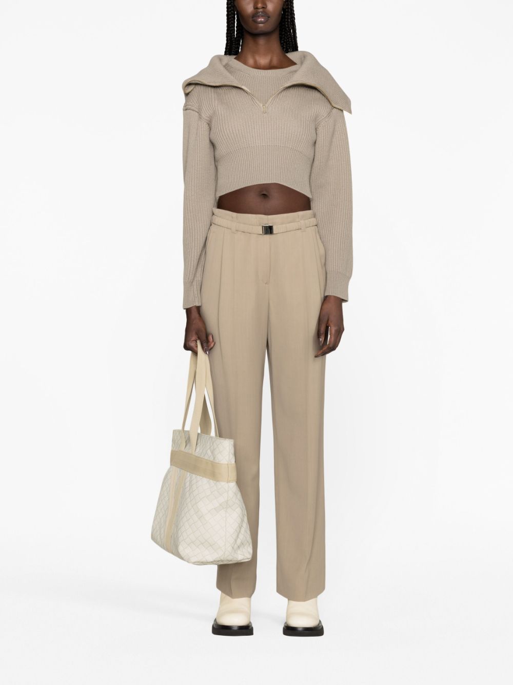 Brunello Cucinelli belted straight-leg trousers - Beige