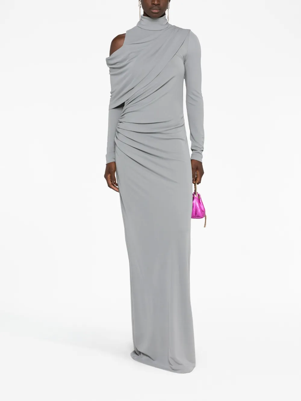 Alberta Ferretti Asymmetrische maxi-jurk - Grijs