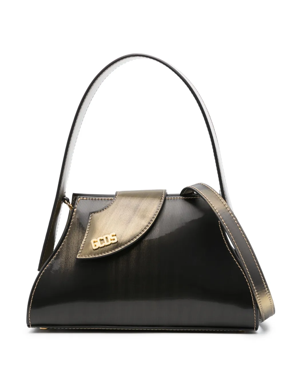 Gcds Black Small Comma Bag In Gold