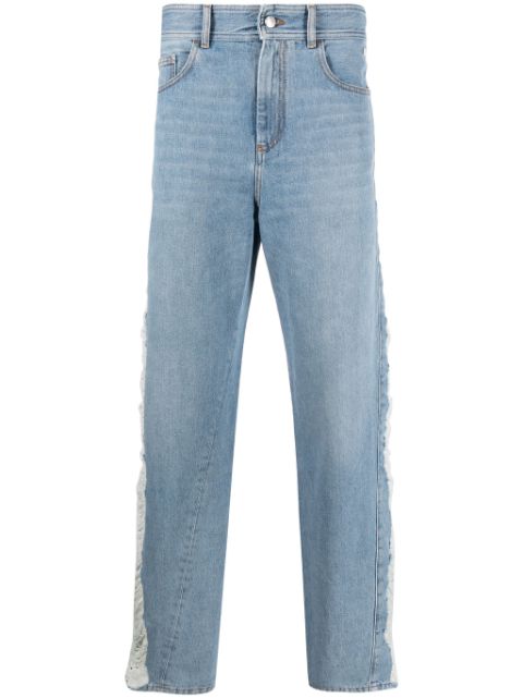 GCDS ripped high-rise straight-leg jeans