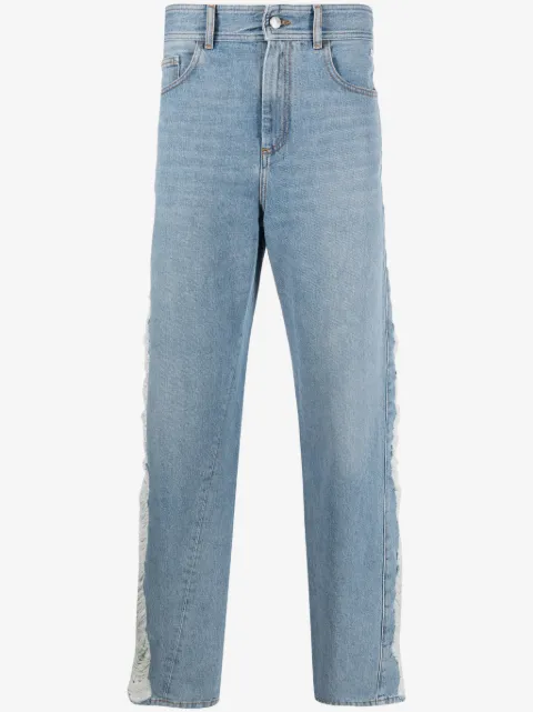 GCDS ripped high-rise straight-leg jeans