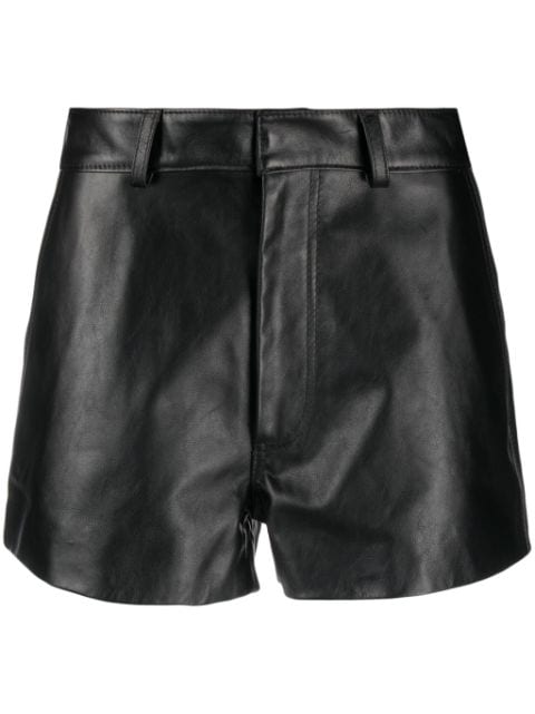 Gcds thigh-length leather shorts