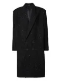GCDS double-breasted tweed coat - Black