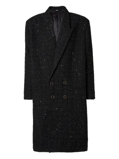 GCDS double-breasted tweed coat