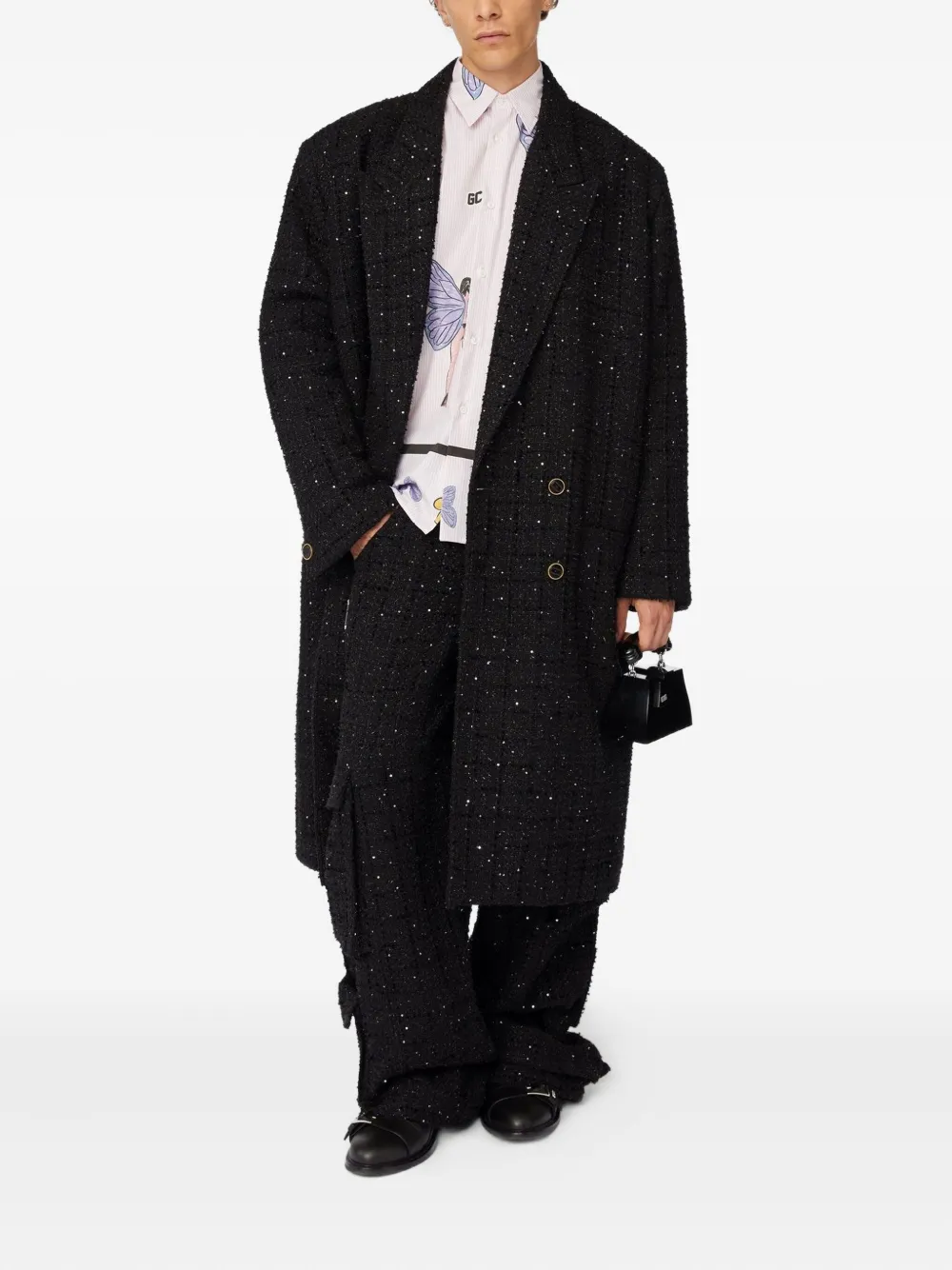 GCDS Tweed jas Zwart