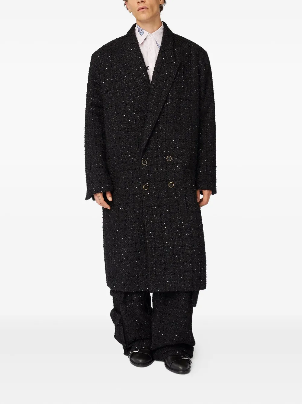 GCDS Tweed jas Zwart