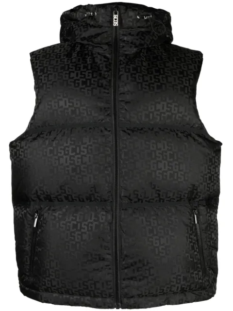 GCDS logo-monogrammed hodded gilet 