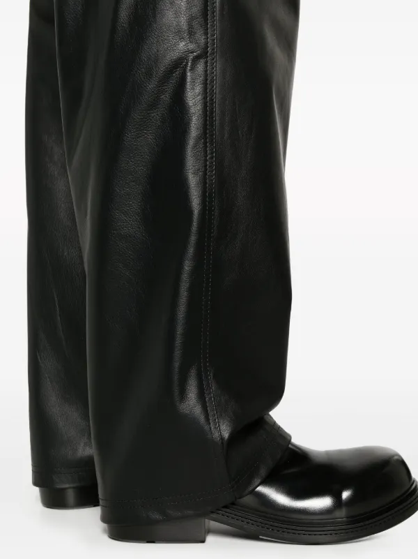 GCDS wide-leg Leather Trousers | Black | FARFETCH