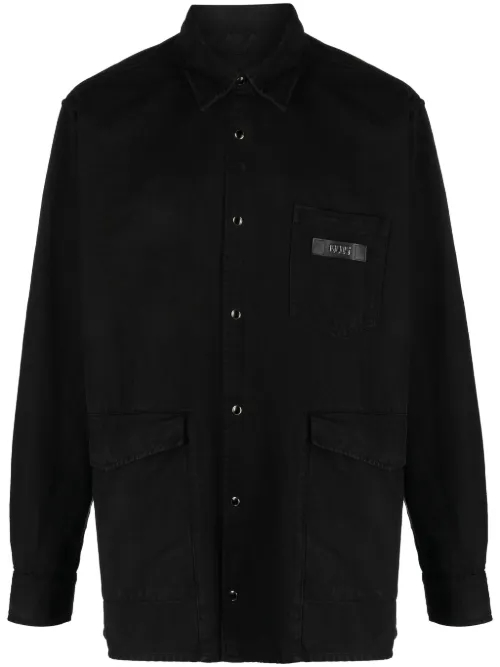 Chemise en coton à patch logo - GCDS - Modalova