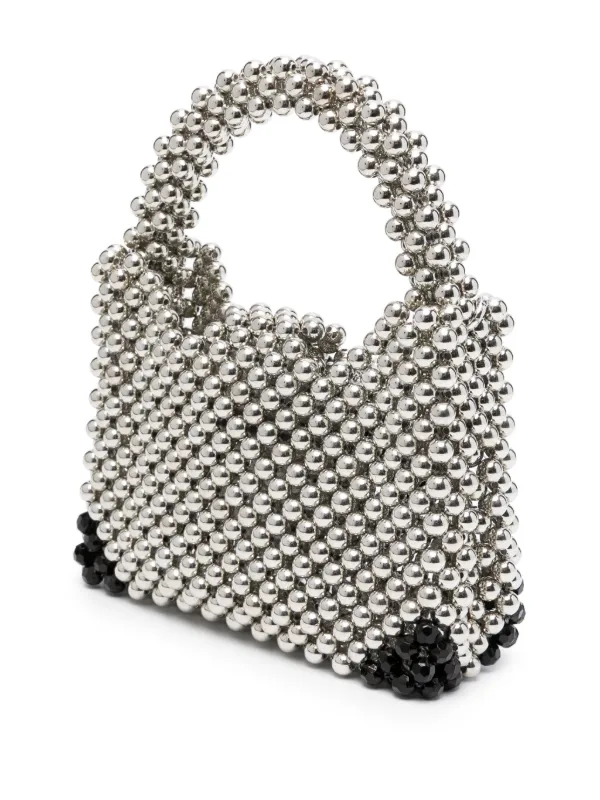 トートバッグ GERMANIER Beaded bag - Germanier - Beads - Silver Germanier bead-embellished Tote Bag | Silver | FARFETCH BN