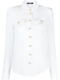 Balmain padded shoulders silk blouse - White