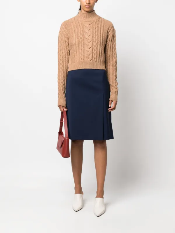DT★Max Mara★evviva スリット入りペンシルスカート Max Mara スリット ペンシルスカート | ブルー | FARFETCH JP