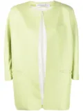Christian Dior Pre-Owned 1980s collarless open-front silk jacket - Green