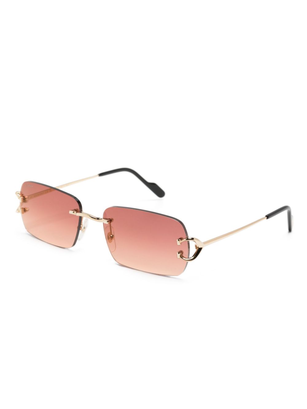 Cartier Eyewear Zonnebril met rechthoekig montuur - Goud