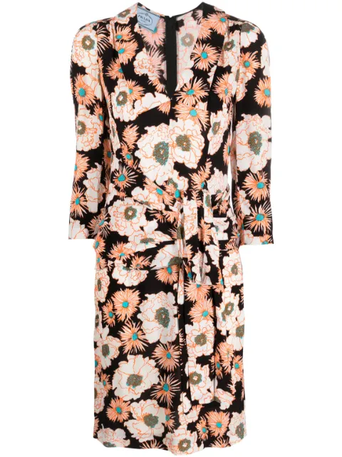 Prada Pre-Owned 2000s floral wrap-around dress