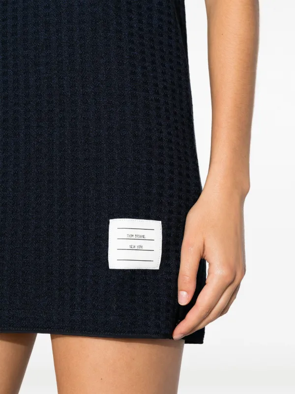 オールインワン・サロペット Thom Browne Short Sleeve Cotton Polo Mini Dress Thom Browne Checked Jacquard Polo Minidress | Blue | FARFETCH