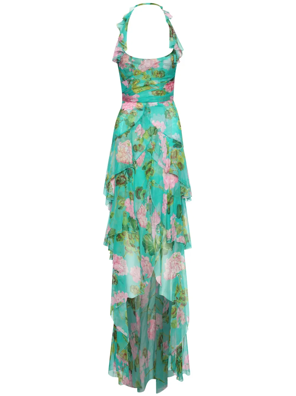 Oscar de la Renta Geranium ラッフル シフォンドレス - グリーン Oscar de la Renta Geranium ラッフル シフォンドレス - グリーン