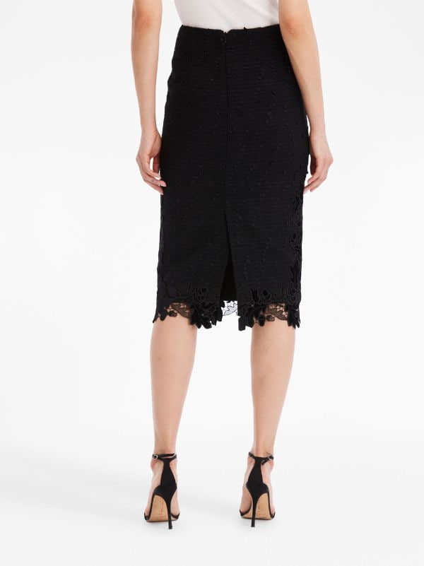 Oscar De La Renta guipure-lace Velvet Pencil Skirt - Farfetch