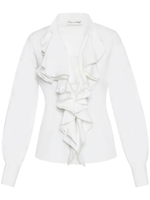 Oscar de la Renta ruffled cotton blouse