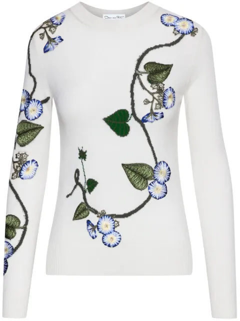 Oscar de la Renta Morning Glory threadwork jumper