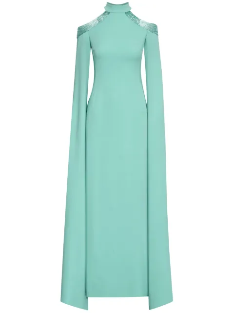 Oscar de la Renta bead-embellished silk-blend dress