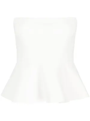 White strapless peplum on sale top