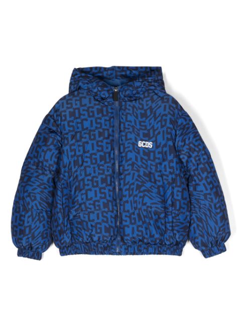 Gcds Kids monogram-print puffer jacket