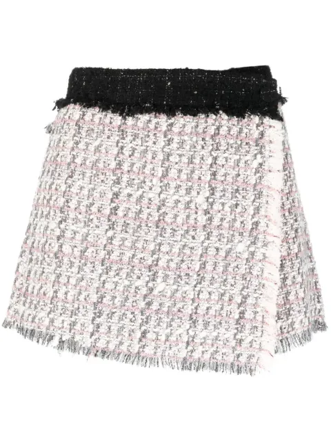 MSGM wrap-front tweed skorts