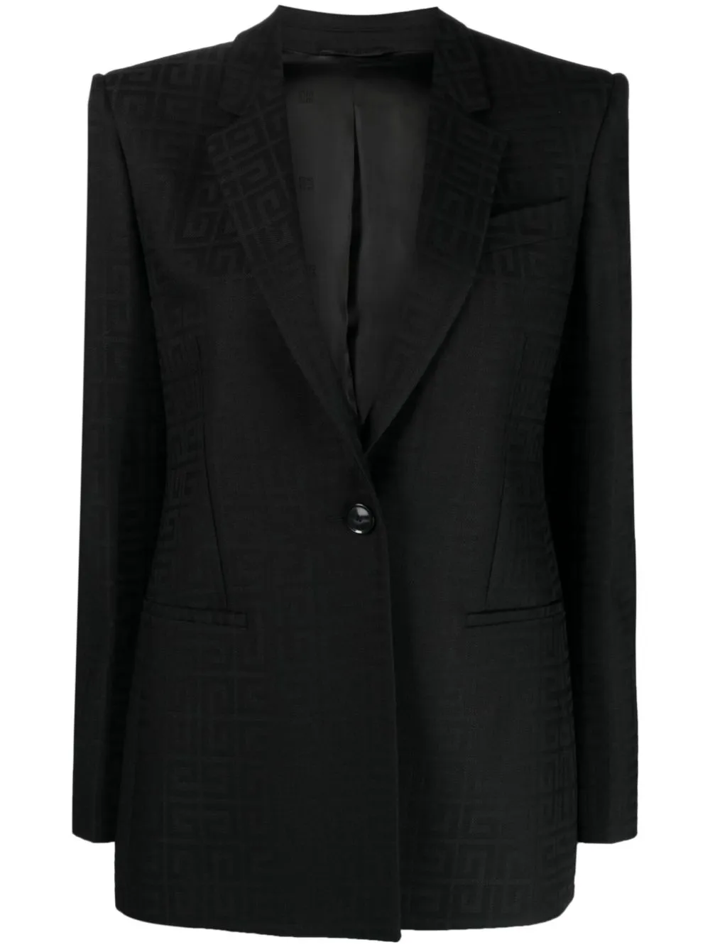 Givenchy 4g Jacquard Wool Blazer In Black