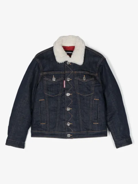 DSQUARED2 KIDS chamarra de mezclilla con logo estampado