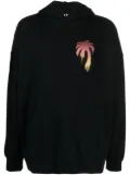 Palm Angels I Love PA-print cotton hoodie - Black