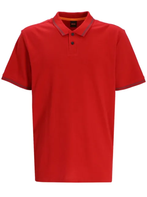 BOSS Camisa polo piqué mangas curtas