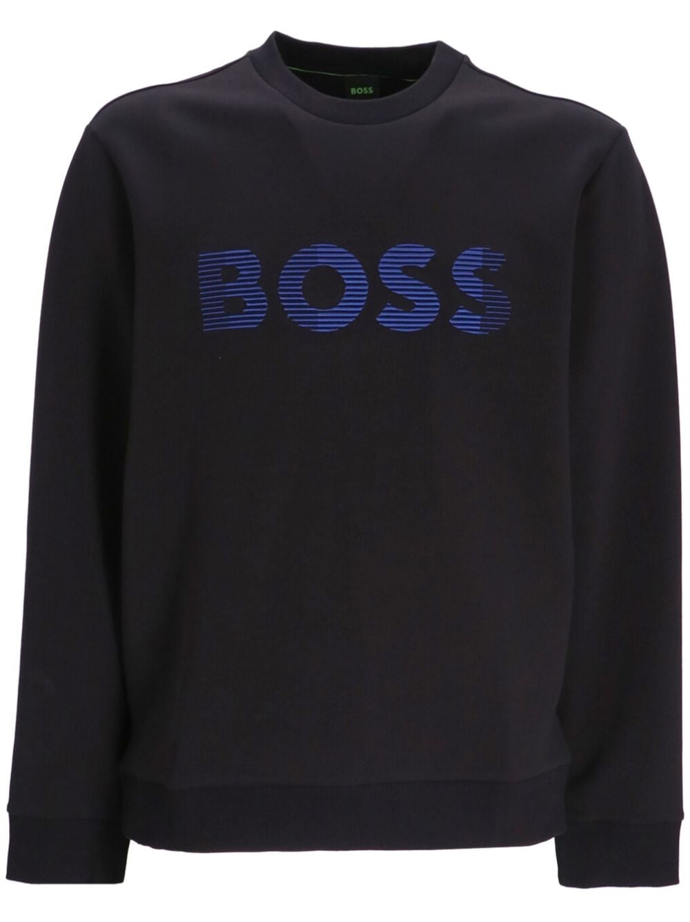 Shop Hugo Boss Logo-print Cotton Sweatshirt In Schwarz
