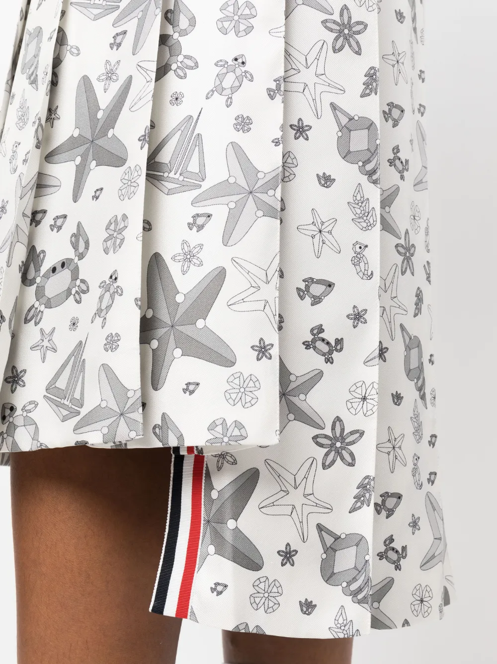 Thom Browne Plooirok met print Wit