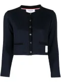 Thom Browne checkered jacquard cropped cardigan - Blue