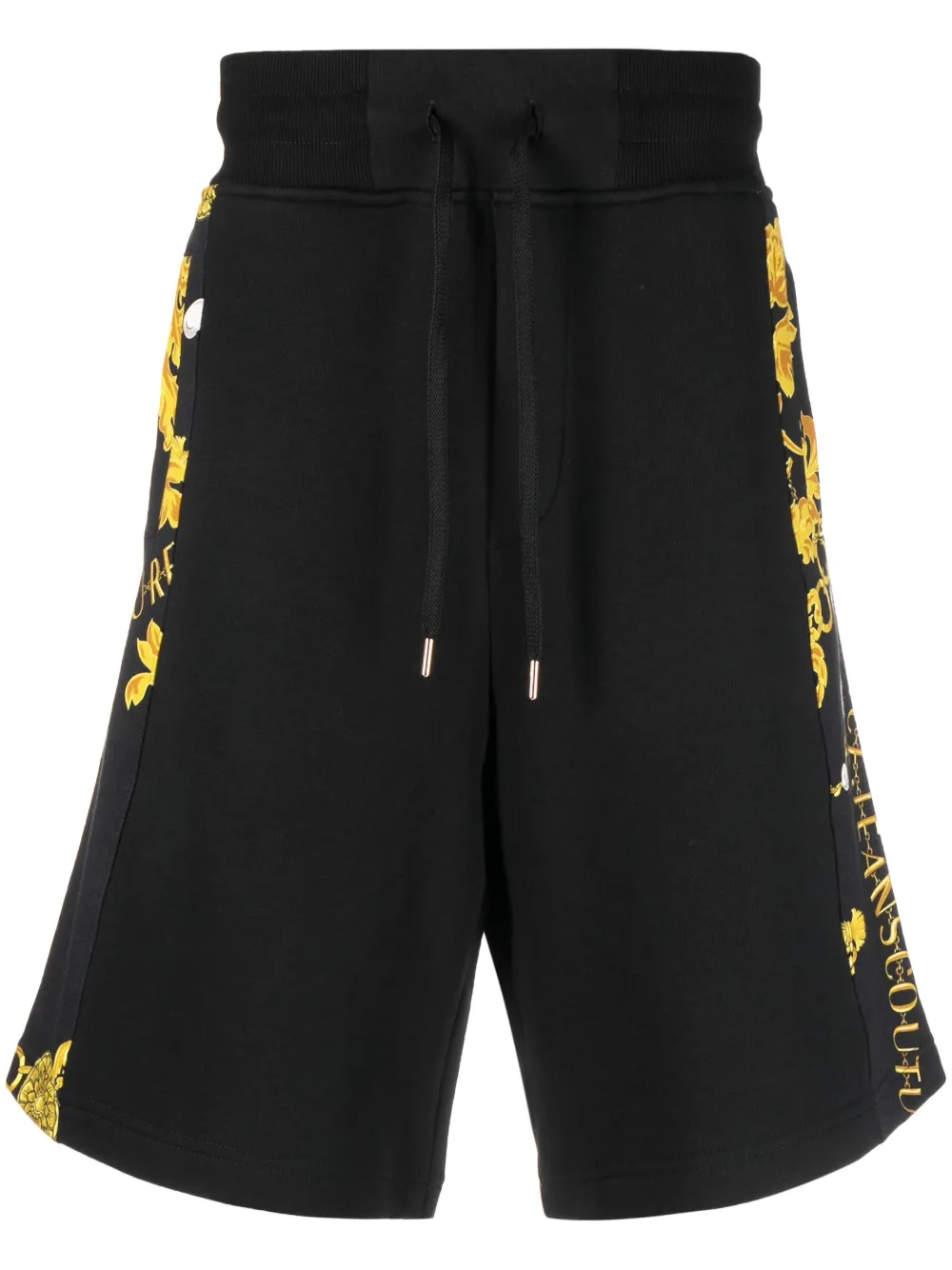 Versace Jeans Couture Watercolour Couture-print Track Shorts In Black