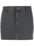 ROTATE BIRGER CHRISTENSEN logo-patch denim skirt - Grey