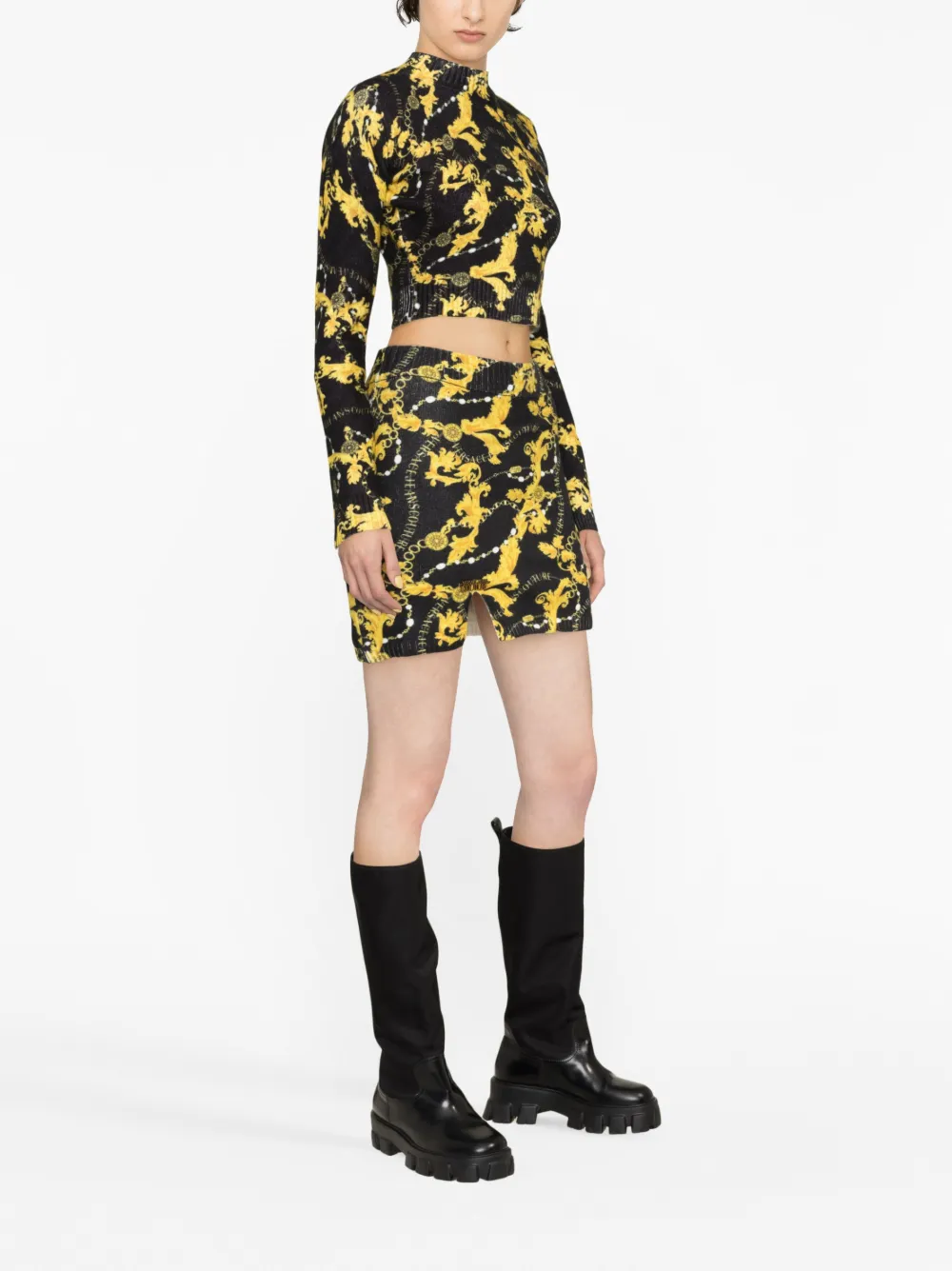 Affordable Versace Jeans Couture Chain Couture-print cropped jumper Women