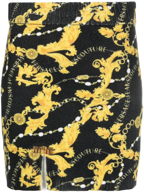 Minijupe à imprimé Chain Couture - Versace Jeans Couture - Modalova