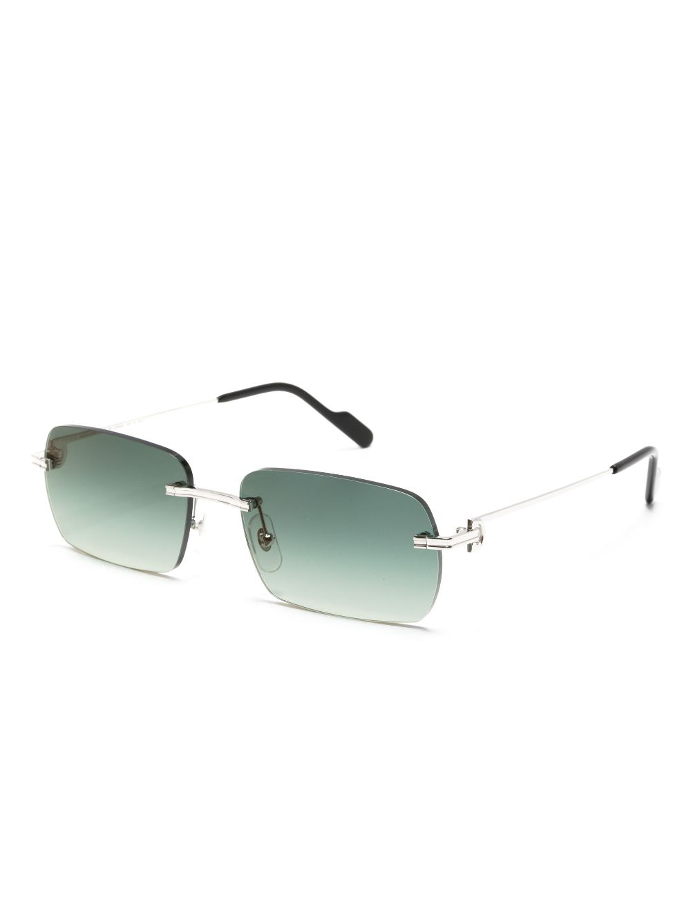 Cartier Eyewear Zonnebril met rechthoekig montuur - Groen