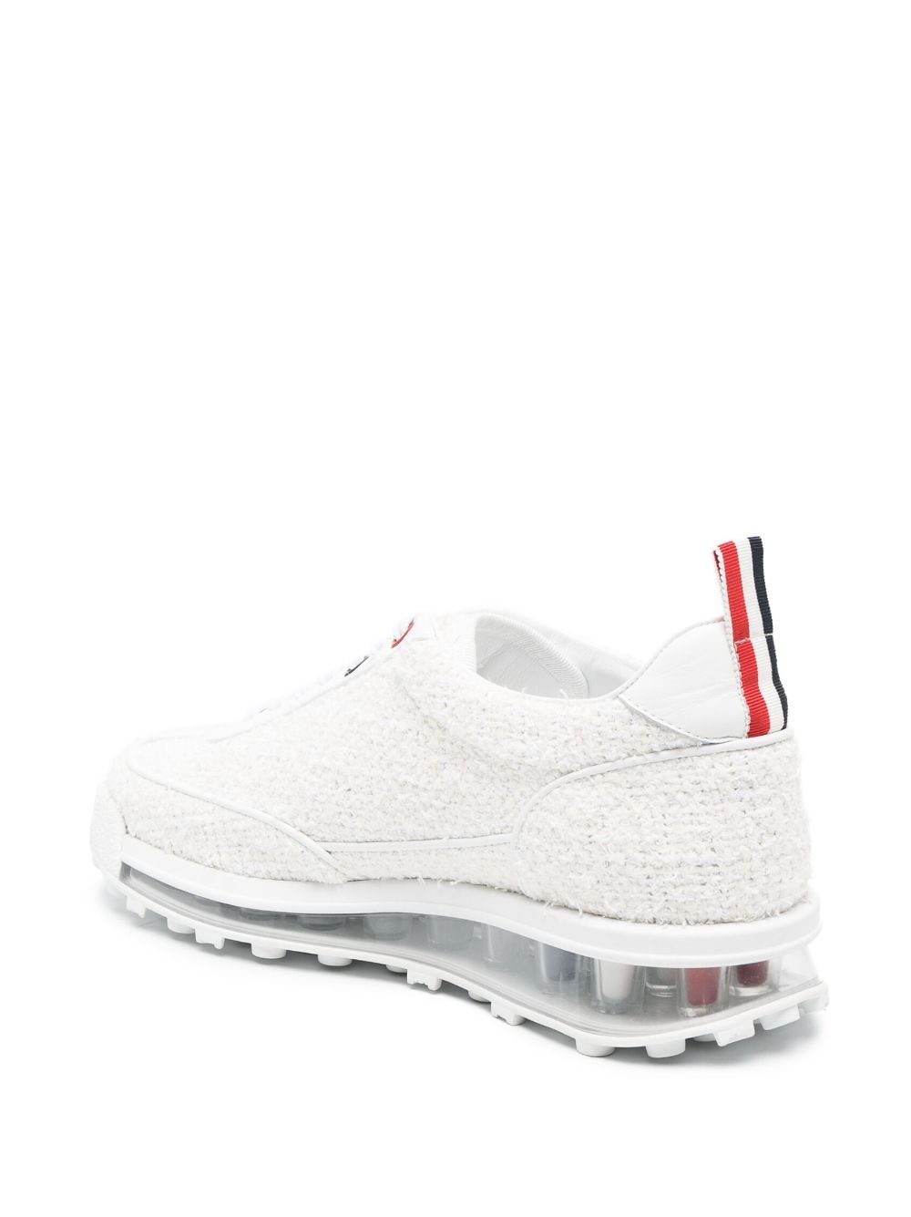 Shop Thom Browne Tech Tweed Sneakers In White